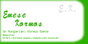 emese kormos business card